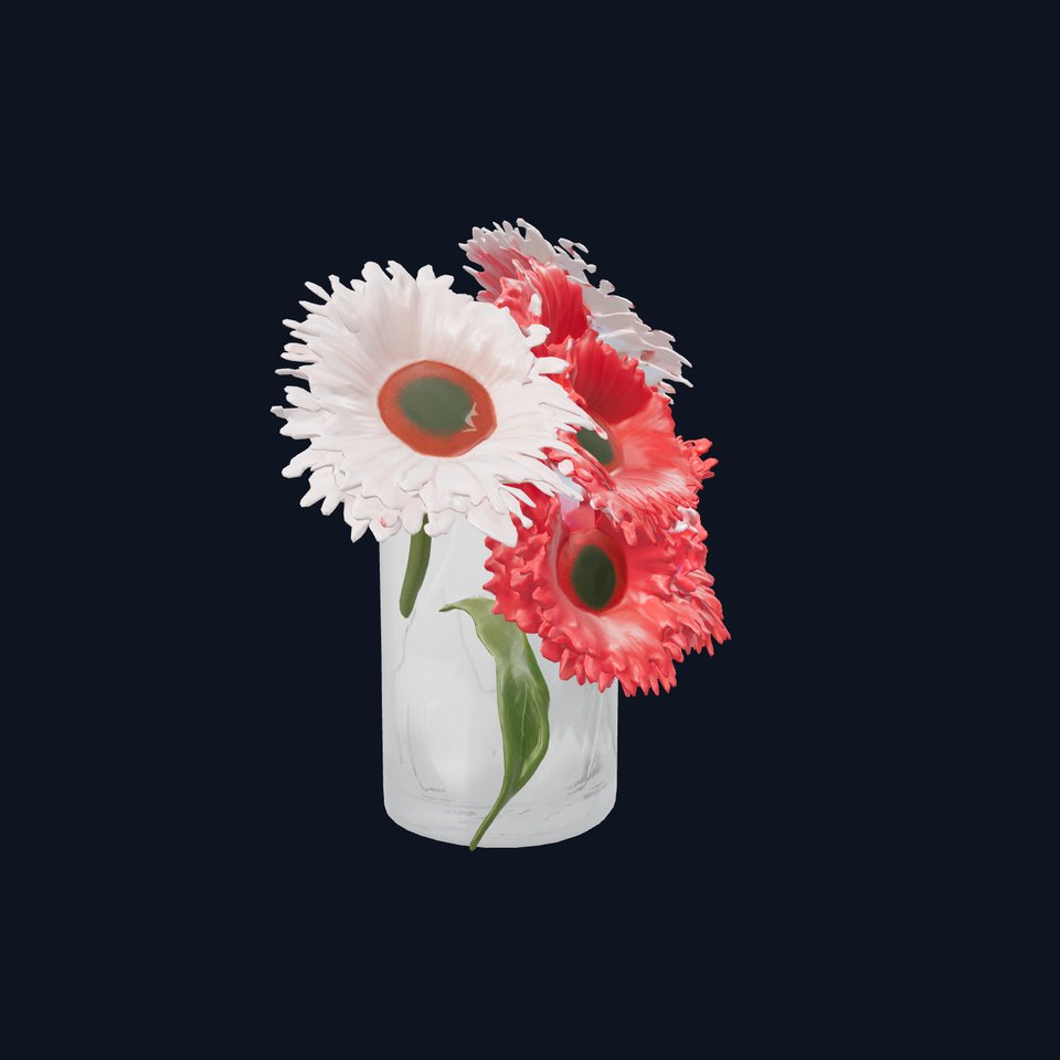 Gerbera Daisy Vase Decoration model pack